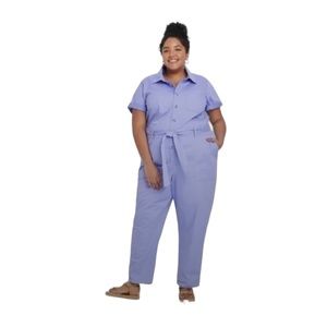 NWT Ava & Viv | Purple Short Sleeve Boiler Jumpsuit 1X